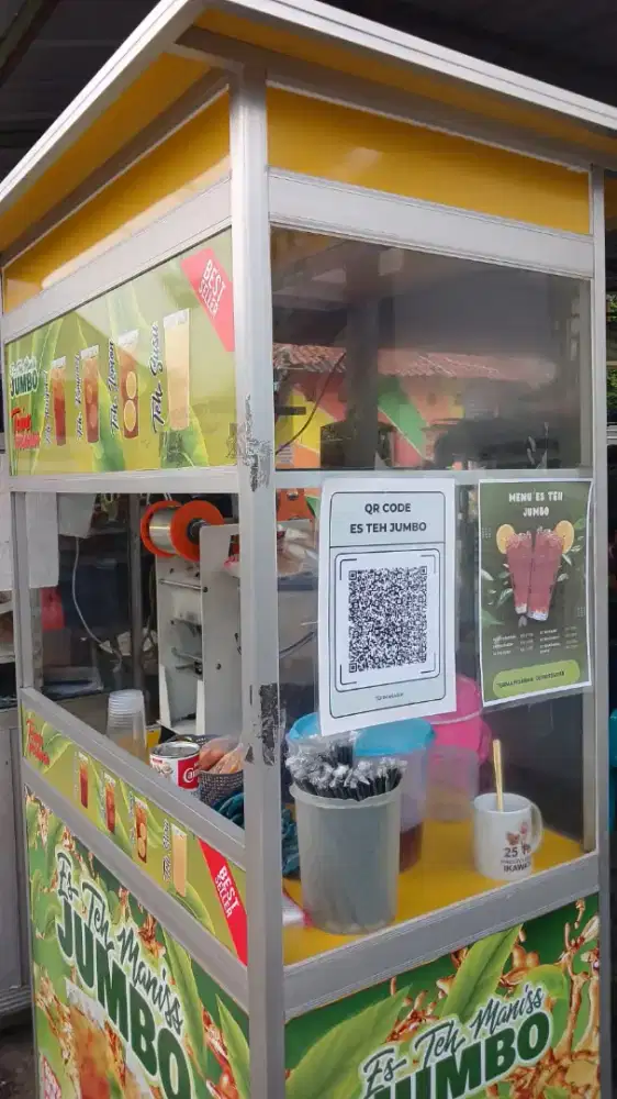 Jual Gerobak Es Teh Beserta Perlengkapan nya dan lapaknya