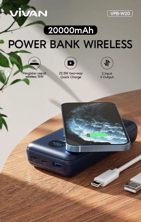 Powerbank Vivan 20.000MAH