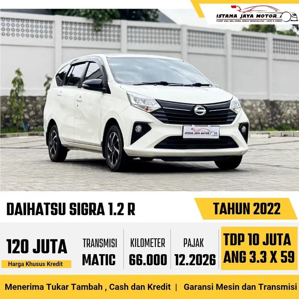 LOW KM Daihatsu Sigra 1.2 R Automatic 2022 Putih