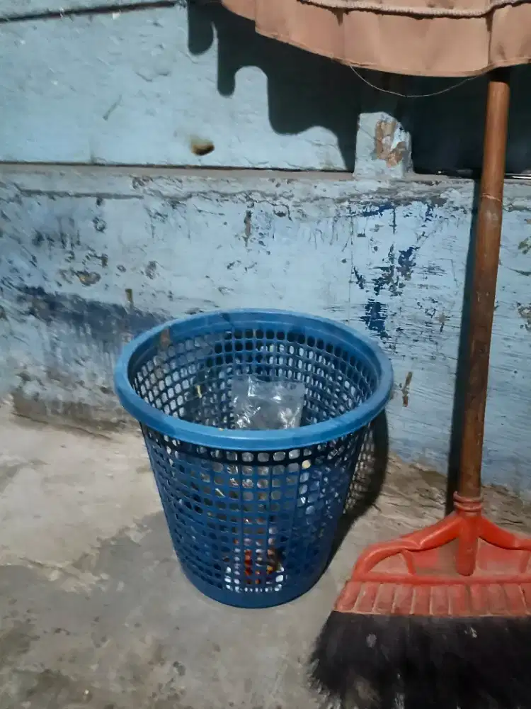 Ting sampah dan sapu