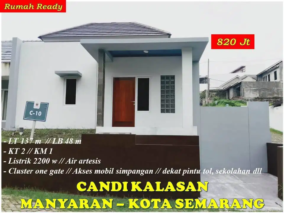 Rumah Baru Cluster Candi Kalasan Manyaran Semarang dekat RS Karyadi