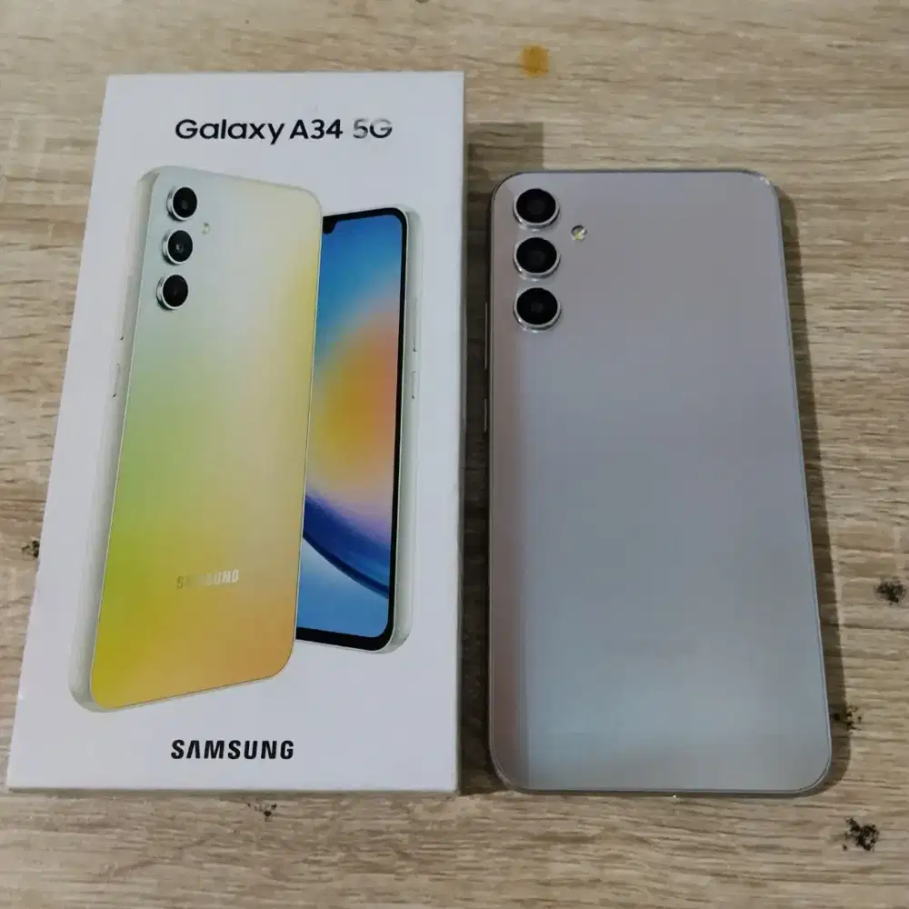 Samsung Galaxy A34 5G 8/128gb fullset mayan mulus ex garansi resmi