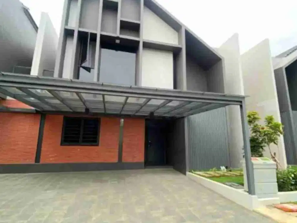 Rumah Genova lebar muka 10m semi furnish KT 4+1 carport 2 + canopy 1