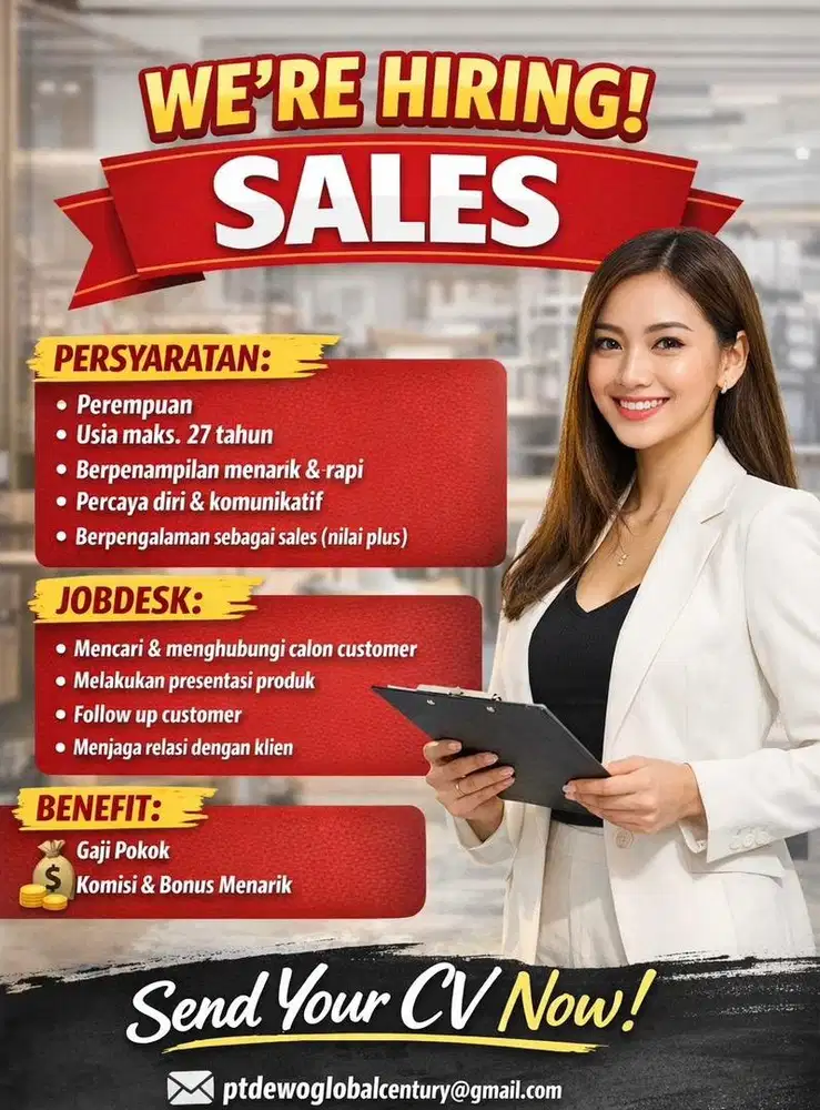 di butuhkan sales marketing wanita