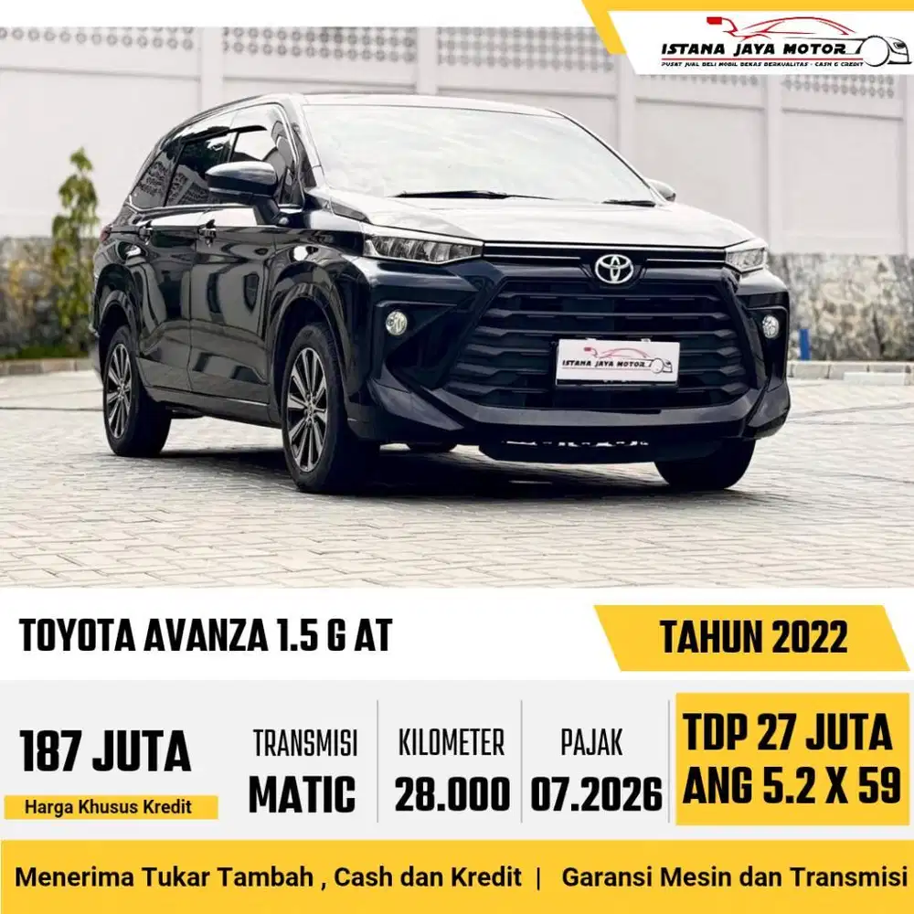 [KM 28RB] Toyota Avanza 1.5 G Automatic 2022 Hitam