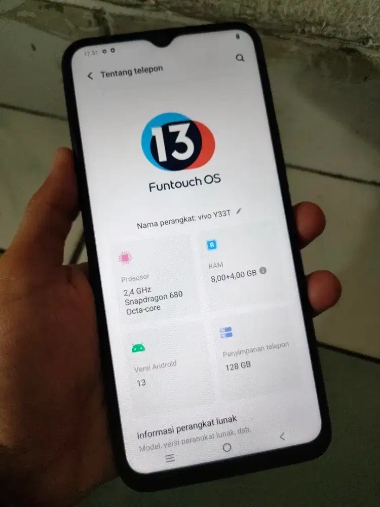 Vivo y33t ram 8/128 hp casan
