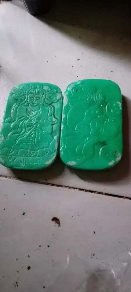 Giok Ukiran Buddha & Dewi Kwan Im Sepasang