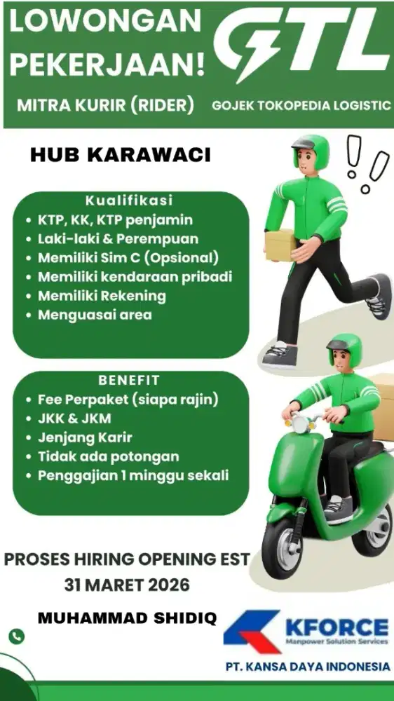 WE'RE HIRING RIDER KURIR EXPEDISI GOTO LOGISTIC