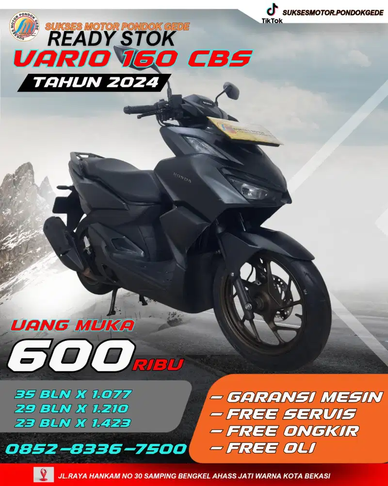 HONDA VARIO 160 CBS TAHUN 2024 DP MIRAH ANGSURAN TERJANGKAU