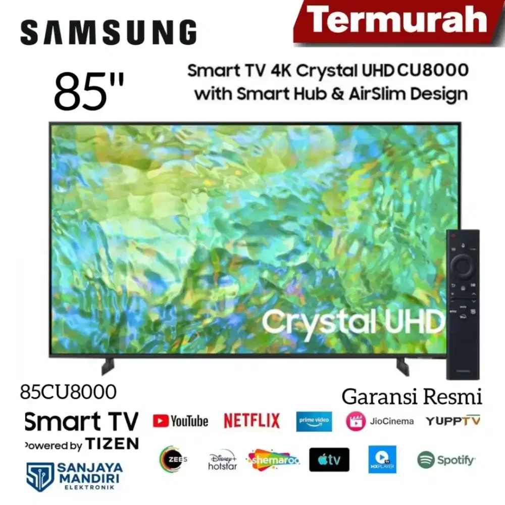 SAMSUNG Crystal 4K UHD 85 Inch Smart TV 85CU8000 HDR10+TizenOS AIRPLAY