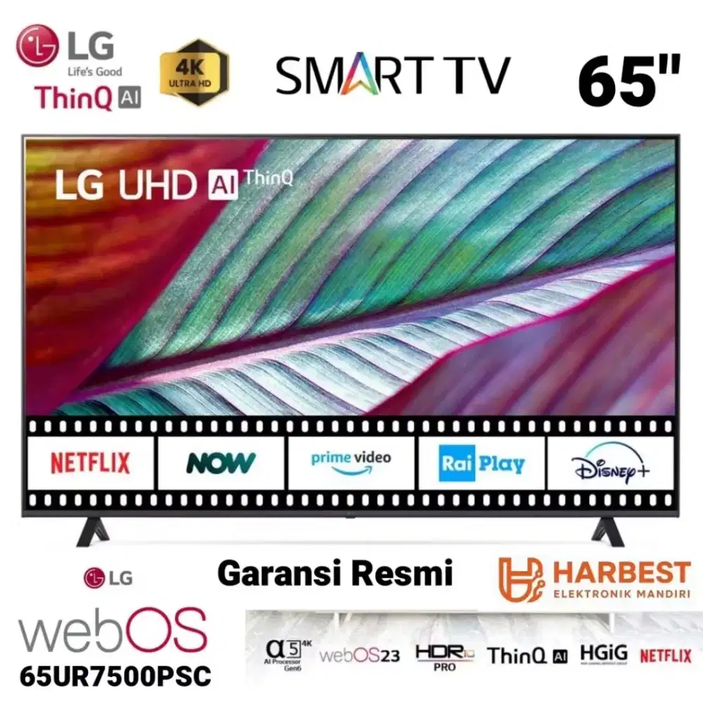 LG Real 4K UHD 65 Inch Smart TV 65UR7500 HDR10 PRO Dolby Digital