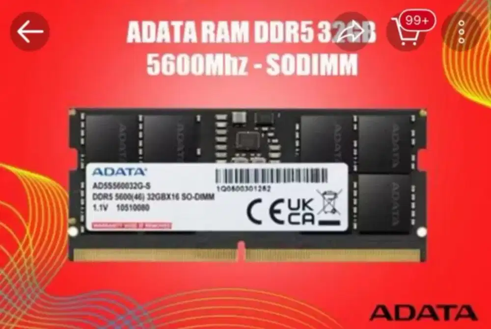 ADATA RAM DDR5 32GB (1x32GB) 5200 MHZ - SODIMM