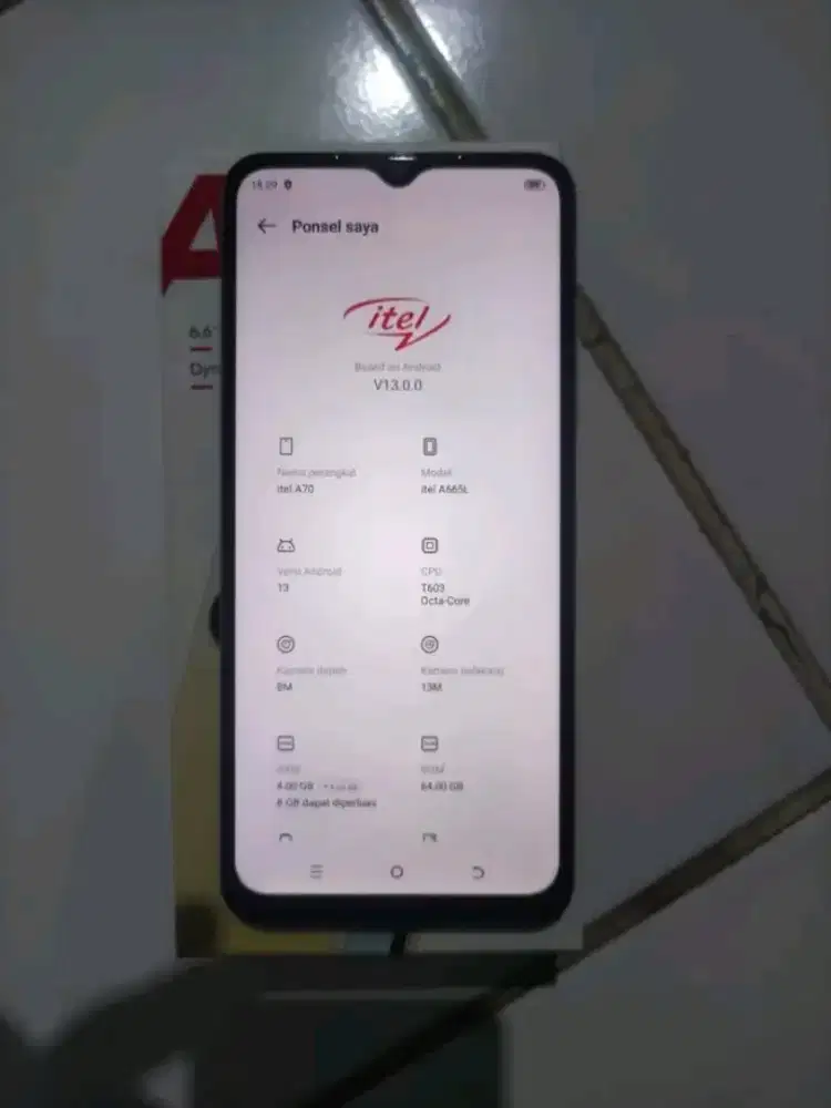 Itel A70 4+8/64 fullset ori