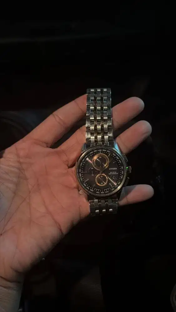 Dijual working citizen eco-drive h804 radio gn-4w-s-12g stainless stel