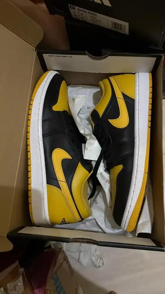 Sepatu Air Jordan 1 Low Yellow Orchre Original