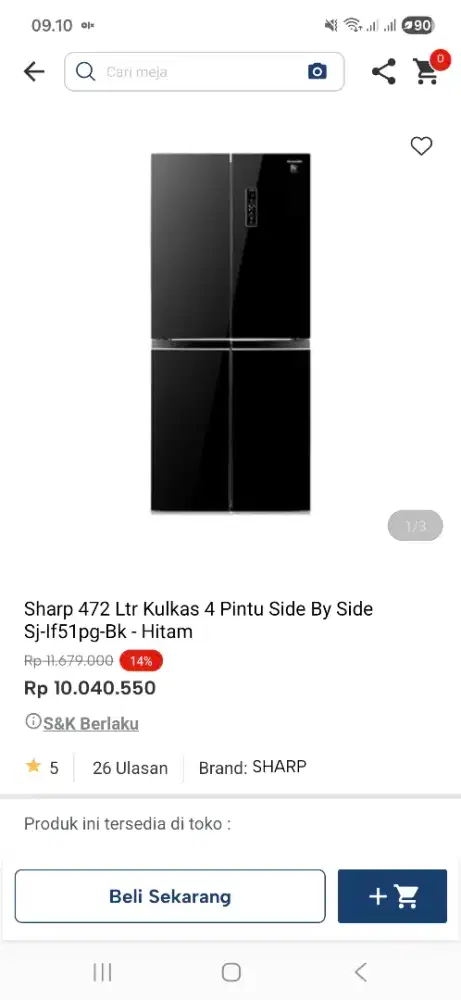 KULKAS SHARP 4PINTU