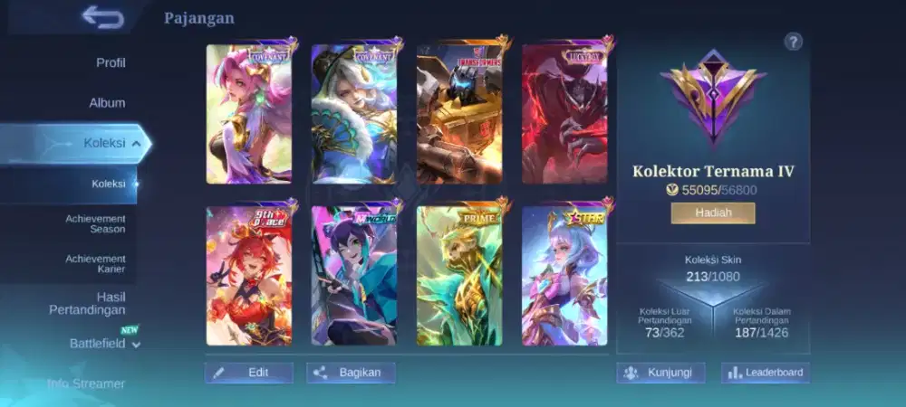 Dijual akun ML 280k boleh nego sampe jadi