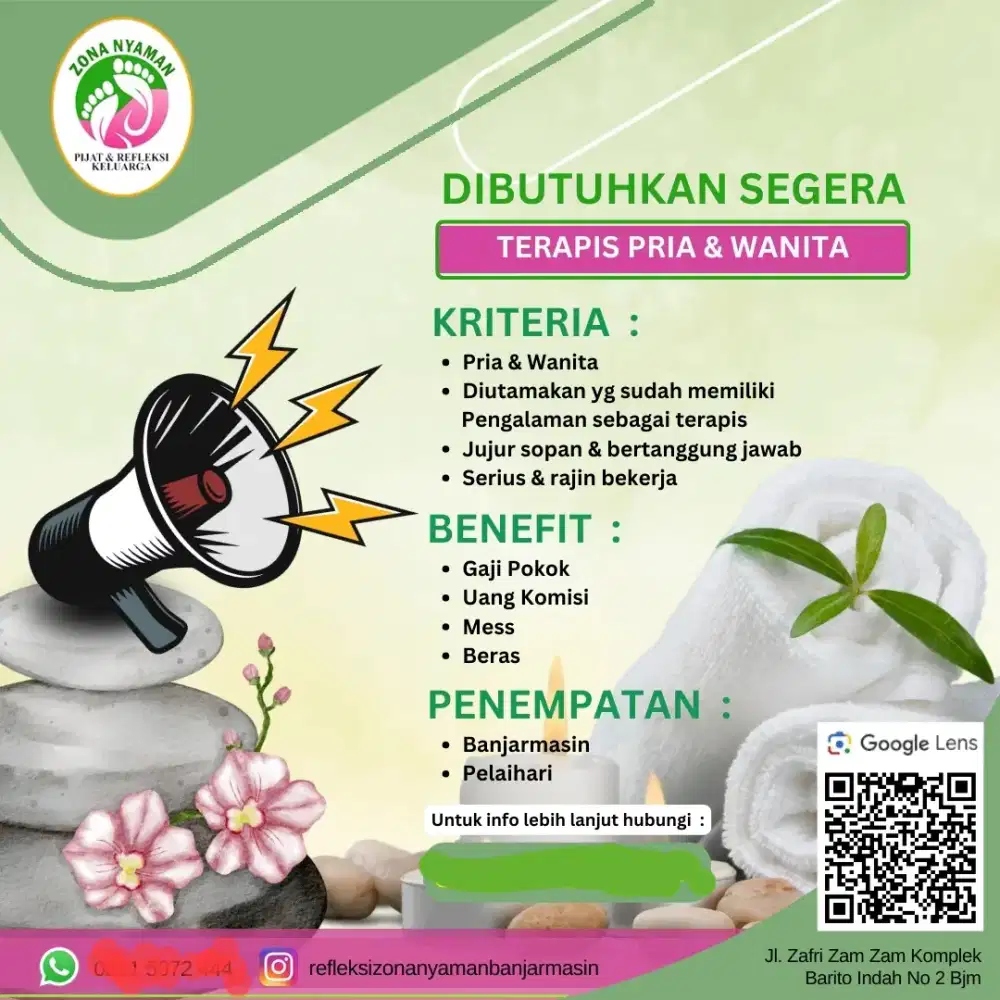 Lowongan Terapis Pijat Refleksi