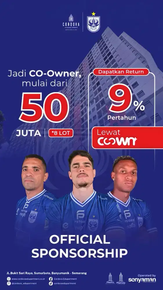 INVESTASI AMAN DI CO OWNERSHIP APARTMENT CORDOVA TEMBALANG SEMARANG
