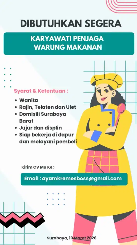 Loker Karyawati Operational Warung Makan