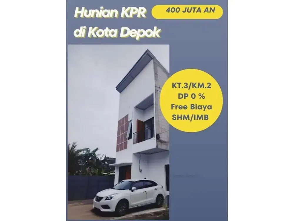 Rumah New 2 Lantai di Sukamaju Baru Depok - Cicilan Mulai 3 JT an Dapat Pegawai Kontrak