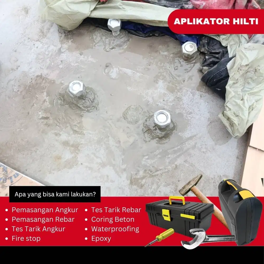 Aplikator Hilti spesialis pemasangan angkur beton M10