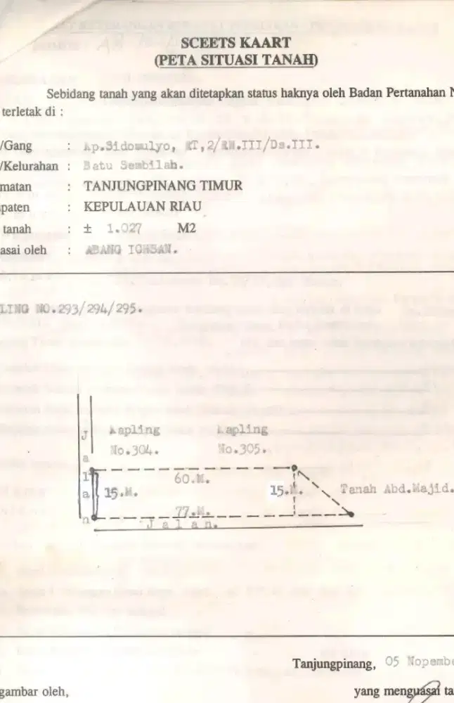 Jual Tanah 1.027 m² Batu 9 Tanjungpinang Timur Murah