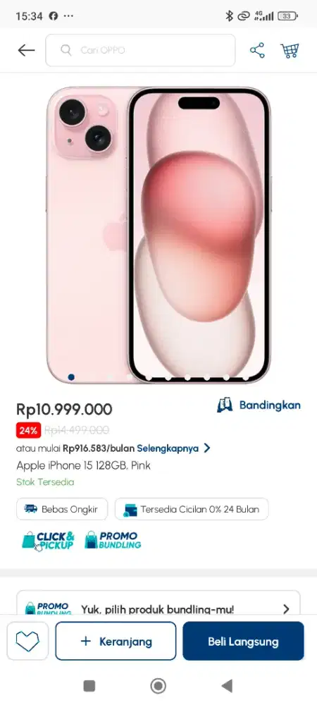 iPhone 15 cashback UpTo 1 juta