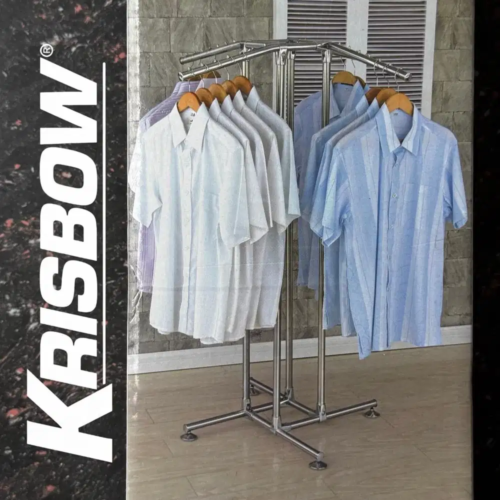 KRISBOW Rak Display Baju Toko 4 lengan | Belum Pernah Dirakit