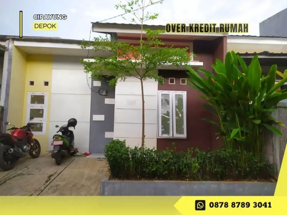 Jual Rumah Over Kredit dkt Stasiun KA 79JT di Cluster Cipayung Depok