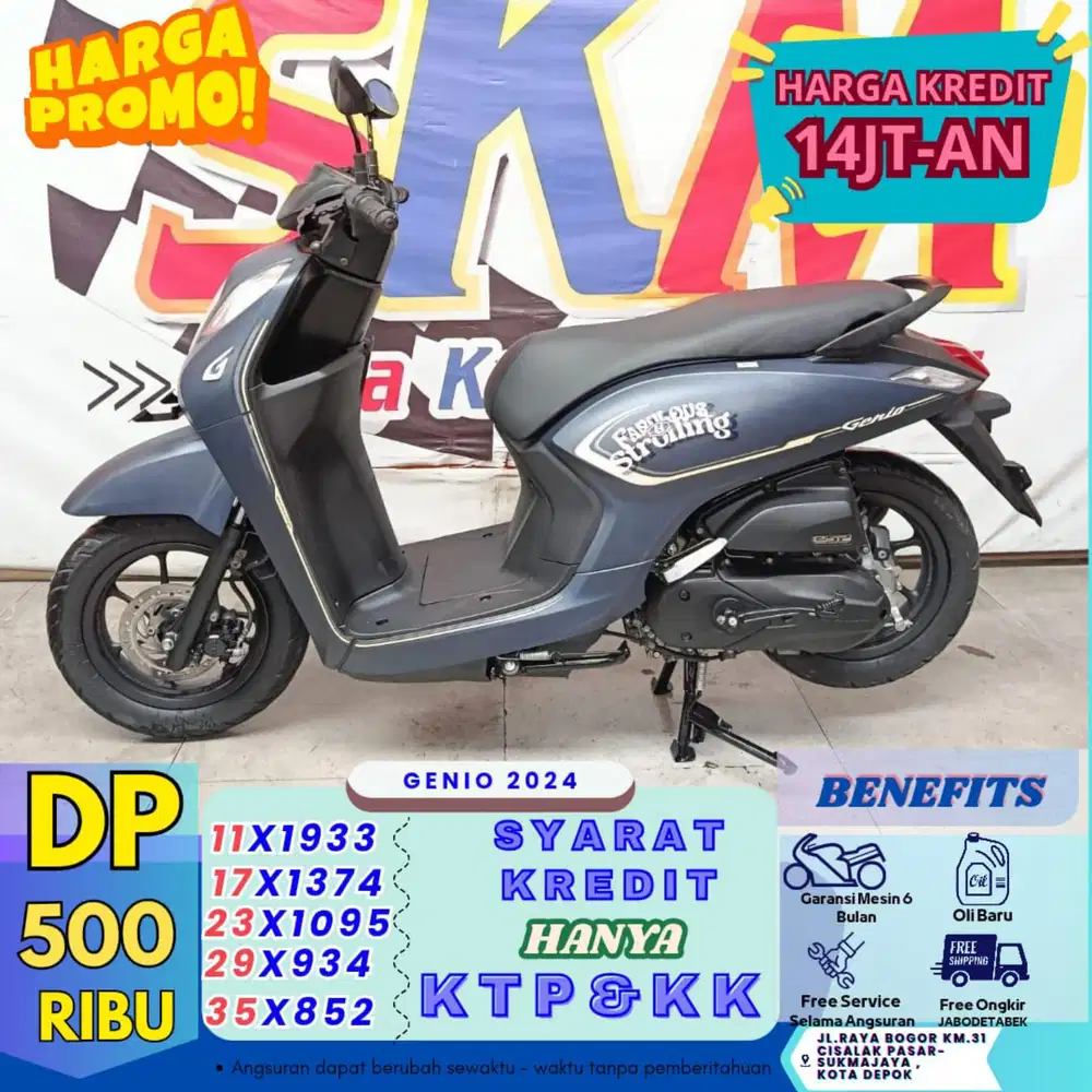 (bayar 500 angsrn 28rb/hari) Genio 2024 cash crezt