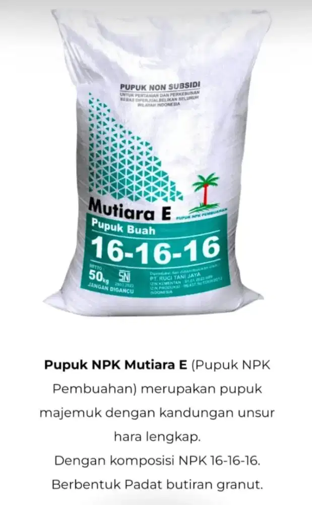 Pupuk NPK mutiara 16 16 16