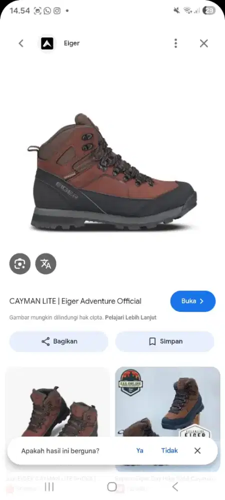 Sepatu eiger bisa cewwk atau cowok