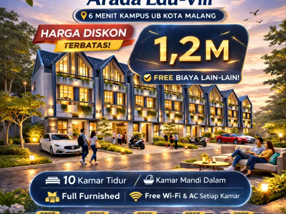 Rumah Kost Baru dekat Kampus UB, UIN Kota Malang