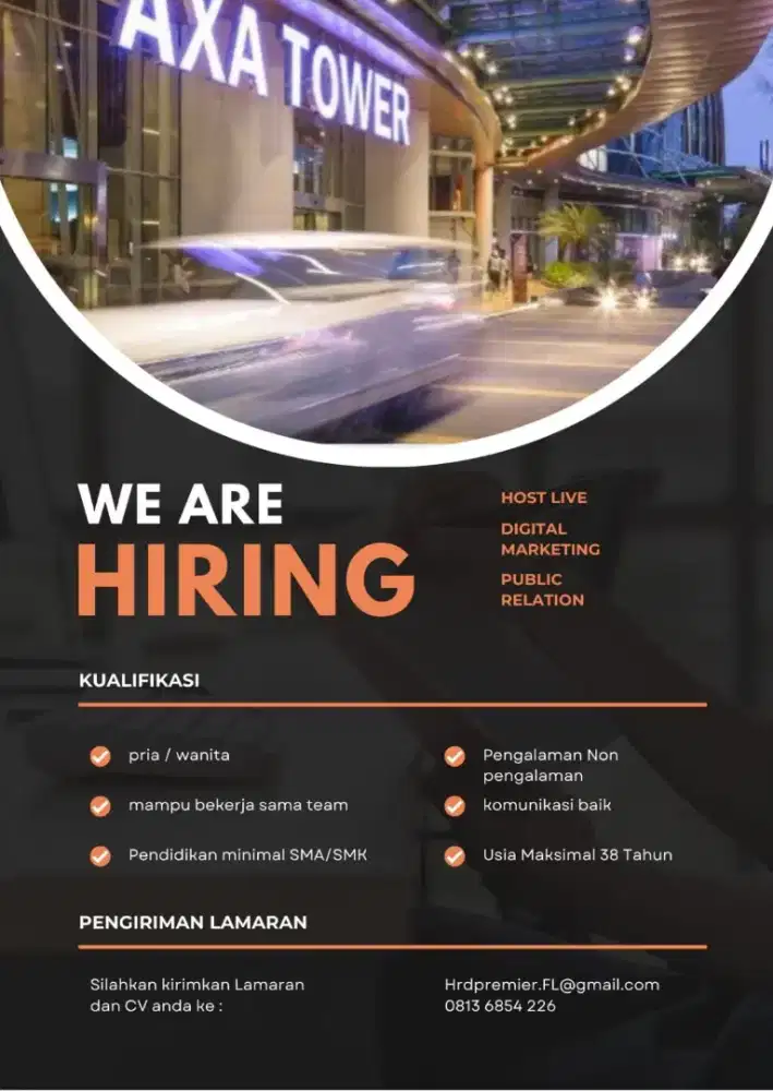 Dibutuhkan beberapa loker untuk cabang baru di jakarta