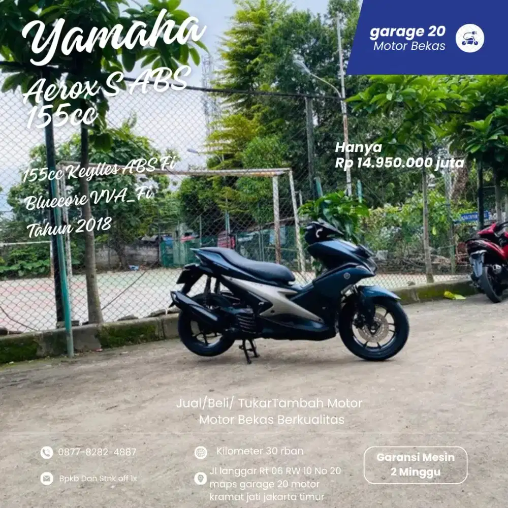 Yamaha Aerox S ABS 155cc VVA_Fi Bluecore  Tahun 2018