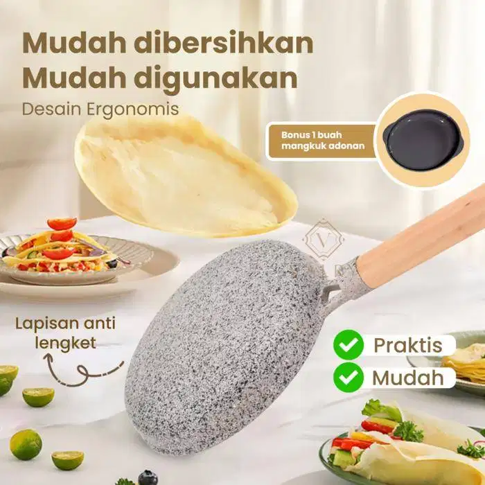 VALRY CREPE MAKER marble anti lengket include wadah adonan