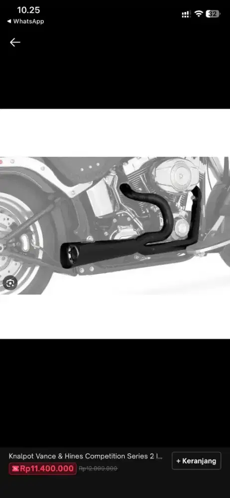 Vance & Hines Competition Series 2 Into 1 Exhaust For Harley-Davidson