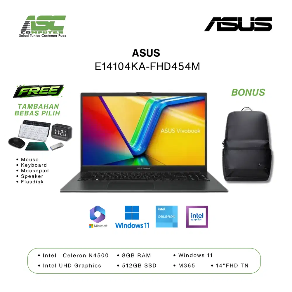 Laptop ASUS Vivobook E14104KA-FHD454M