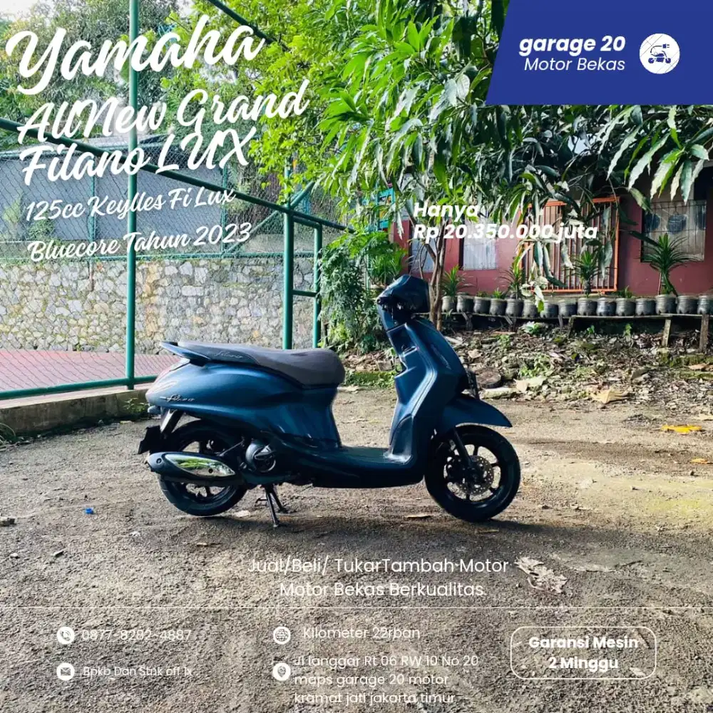 Yamaha All New Grand Filano 125cc Keylles Lux Hybrid Blue Tahun 2023