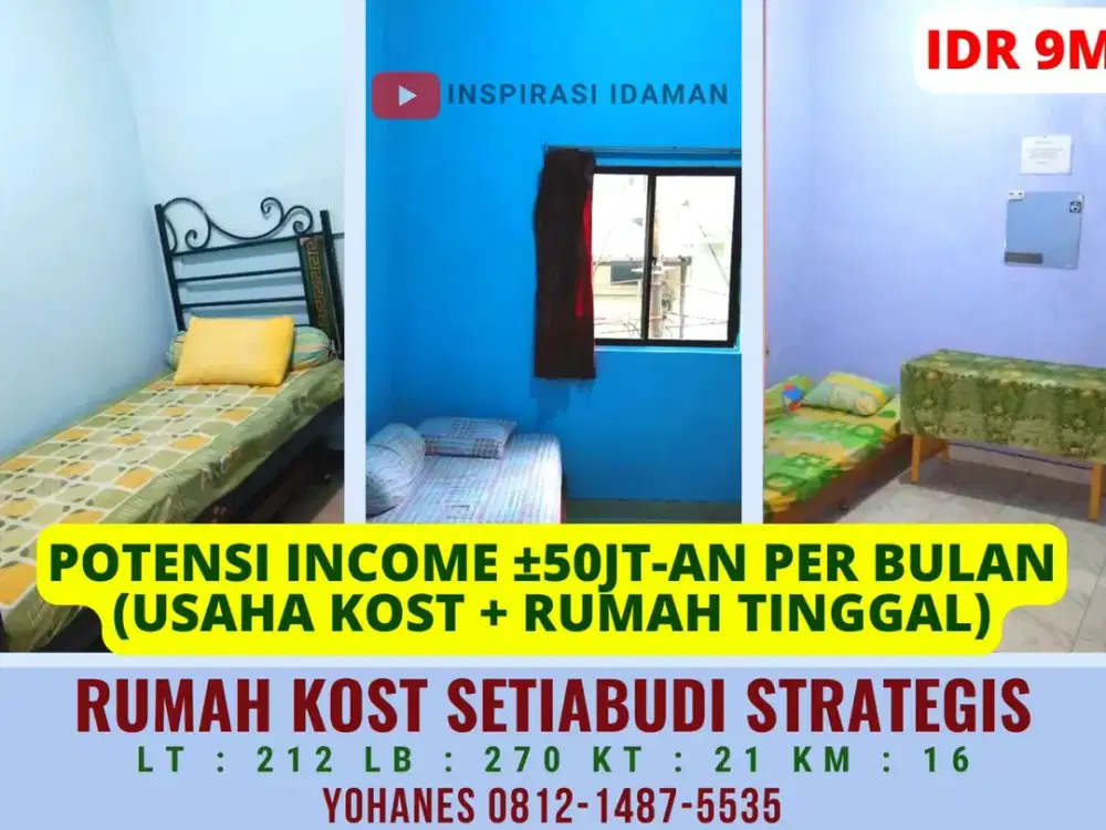 Rumah Kost Setiabudi 21 Kamar Strategis