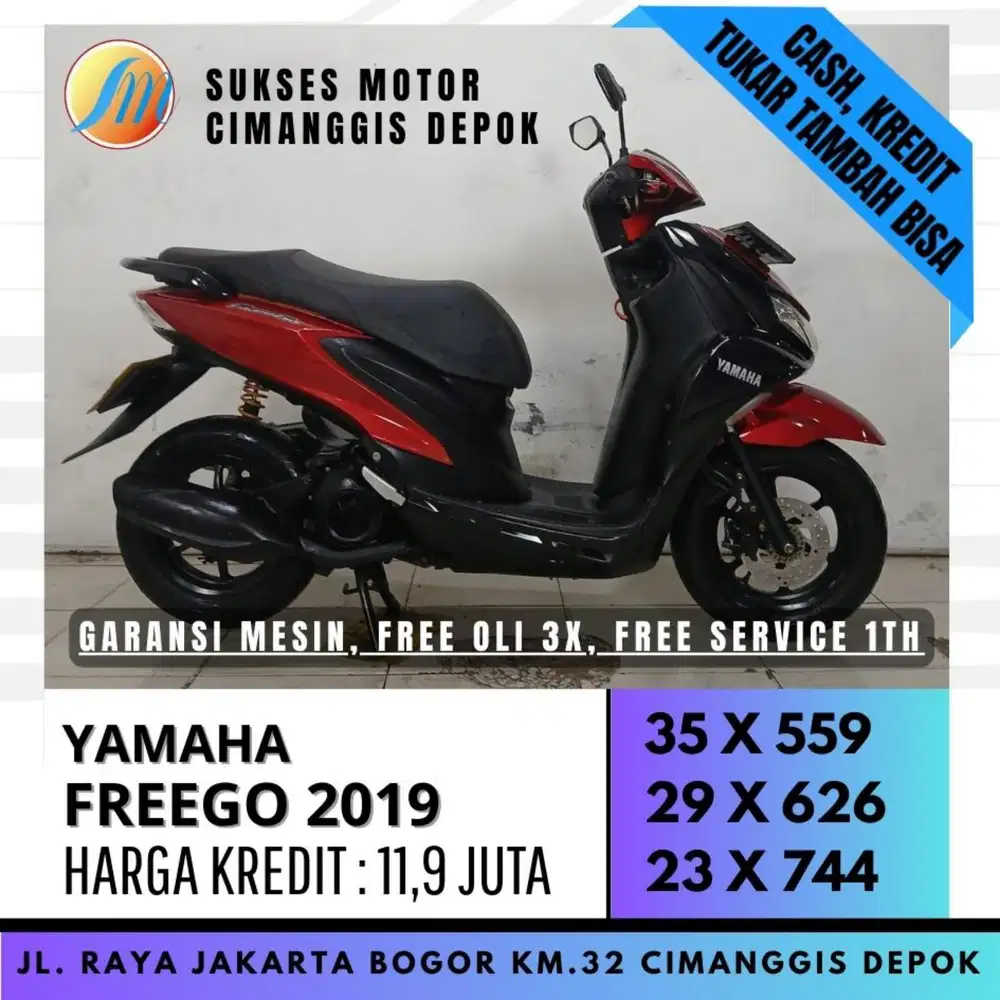 YAMAHA FREEGO 2019 TERMURAH PROMO SUKSES MOTOR CASHBACK UPTO 700