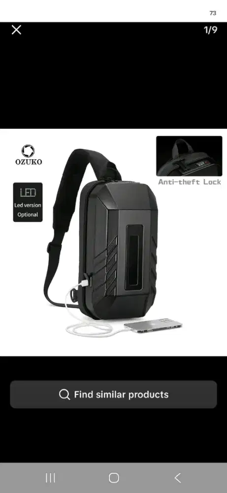 Dijual Murah Original Baru Ozuko Smart Sling Bag LED Hardcase Slempang