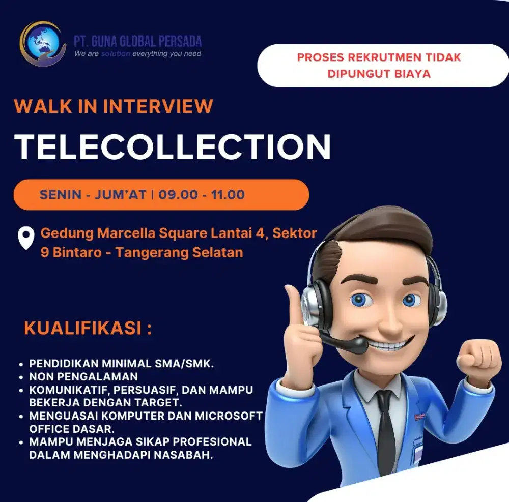 Lowongan Kerja Desk Collection / Telecollection