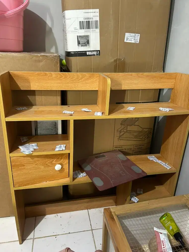 lemari rak kayu nego bagus murah