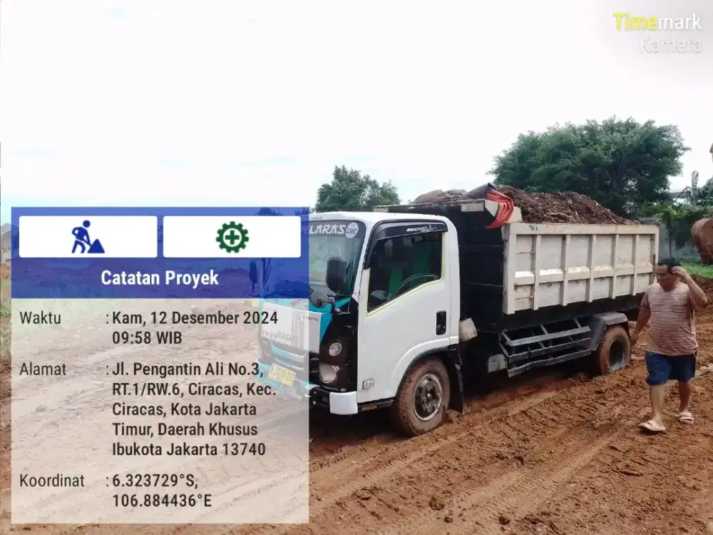 Urug angkut puing bangunan tanah campur tanah merah