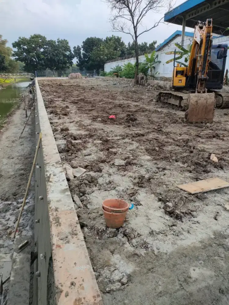 Land clearing paving bongkar rumah tua cut and fill