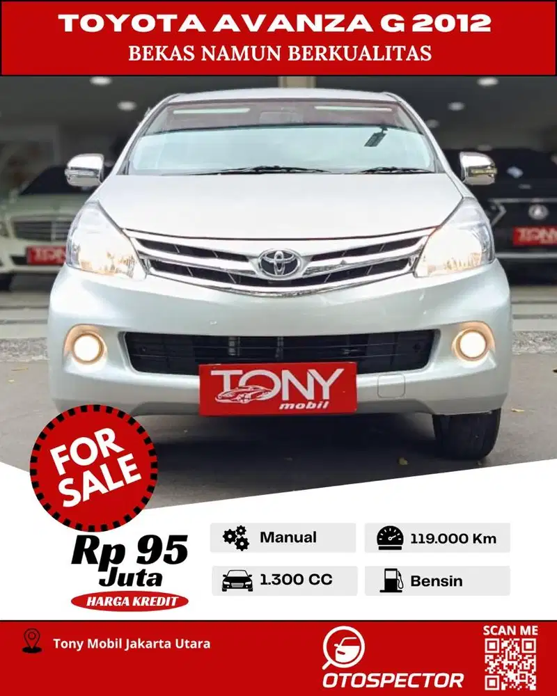 #Tony Mobil# Toyota Avanza G Manual 2012 Silver
