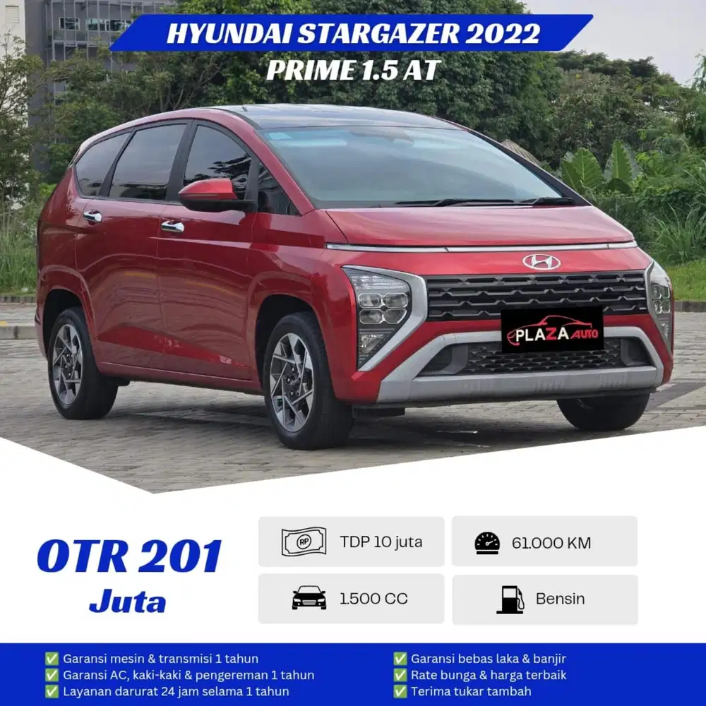 Hyundai Stargezer 2023
Prime 1.5 Matic
DP 1 Juta saja BERGARANSI