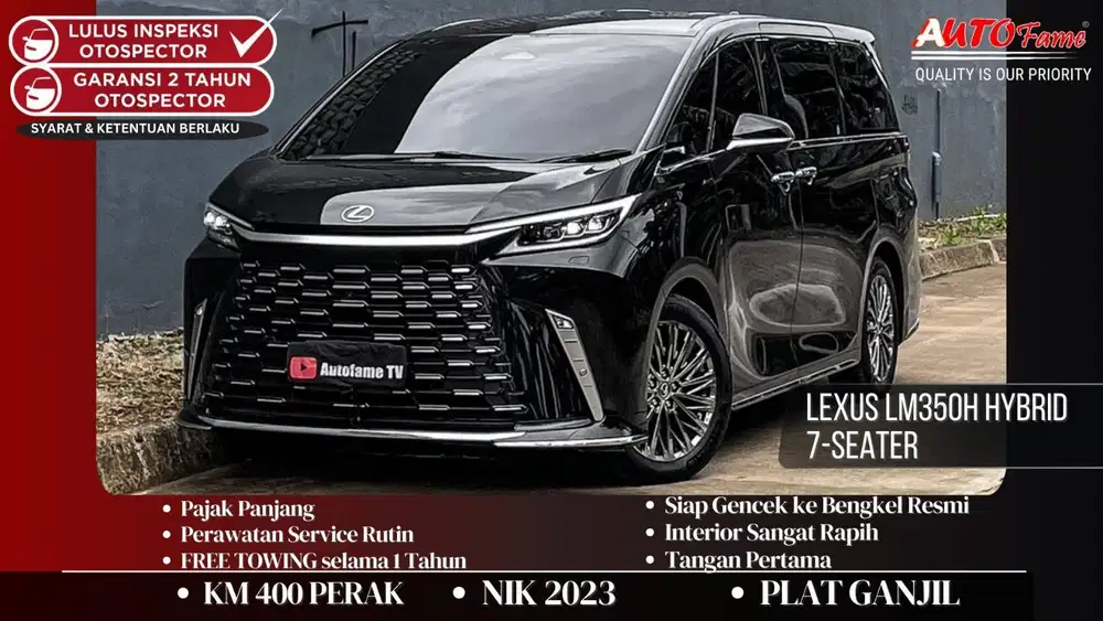 Lexus LM350h Hybrid 7-Seater Pemakaian 2024 Black On Black NIK 2023